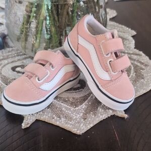 Vans Pink and White Old Skool Sneakers